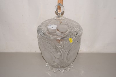 Lot 75 - A large cut glass punch bowl with fruit...