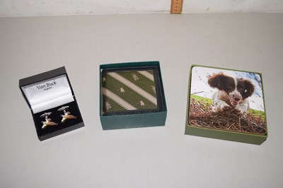 Lot 94 - A boxed wood Setton modern double hip flask, a...