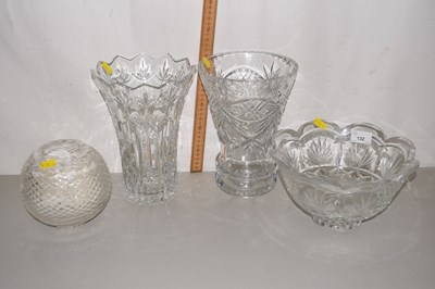 Lot 132 - Group of three various cut glass vases and a...