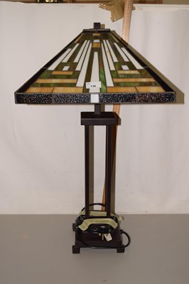Lot 136 - A reproduction Tiffany style table lamp