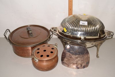 Lot 203 - Mixed Lot: A silver plated chaffing dish,...
