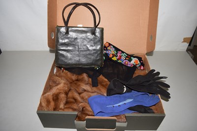 Lot 216 - A box of various vintage clothes to include a...