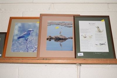 Lot 224 - Framed prints of African wildlife and a...