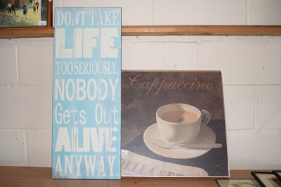 Lot 228 - Modern cappuccino advertising picture and a...