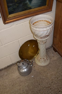 Lot 245A - A modern jardiniere and stand, a kettle and a...