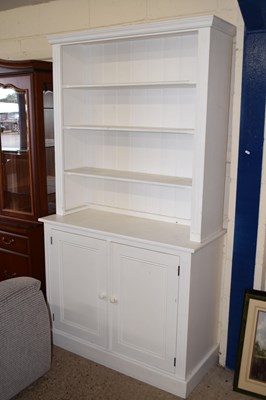 Lot 255 - 20th Century white painted pine side cabinet...