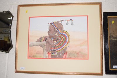 Lot 258 - A contemporary study of a Maasai figure in...