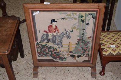 Lot 272 - Fire screen decorated with a tapestry panel of...