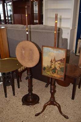 Lot 293 - A 19th Century rosewood pole screen with...