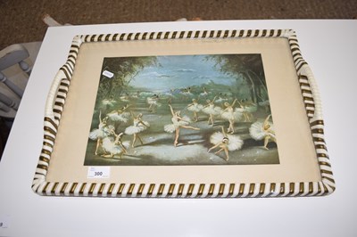 Lot 300 - A retro serving tray decorated with ballerina's