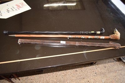 Lot 305 - Mixed Lot: Folding wooden rulers in leather...