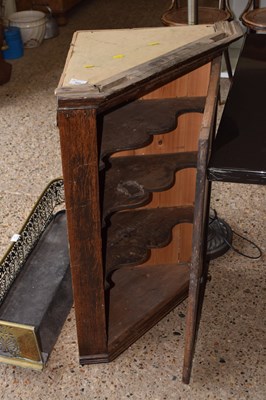 Lot 308 - Small 19th Century oak wall mounted corner...