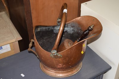 Lot 311 - Copper coal chute and shovel