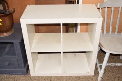 Lot 312 - A modern white finish bookcase cabinet