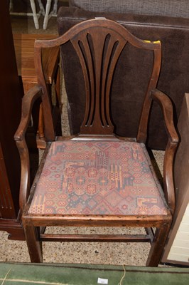 Lot 335 - A Georgian carver chair with drop in seat