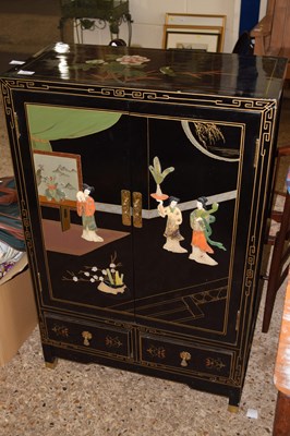 Lot 339 - Modern lacquered Oriental side cabinet
