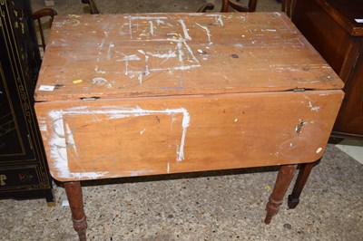 Lot 340 - A Victorian pine drop leaf kitchen table
