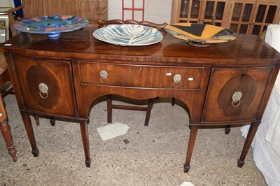 Lot 342 - Georgian Revival mahogany bow front sideboard...