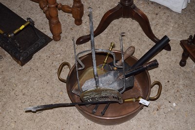 Lot 348 - Mixed Lot: Various fire tools, circular double...