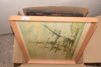 Lot 363 - A box of mixed pictures
