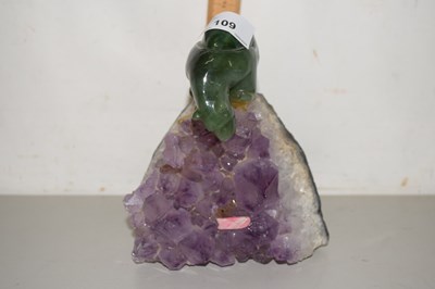Lot 109 - Modern amethyst and polished jade model of a...