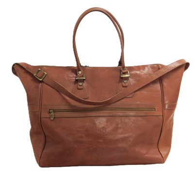 Lot 121 - An Italian tan leather holdall by Valentina,...