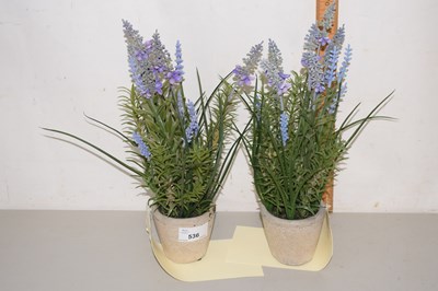 Lot 536 - Two simulated pot plants