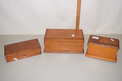 Lot 552 - A group of three various wooden boxes