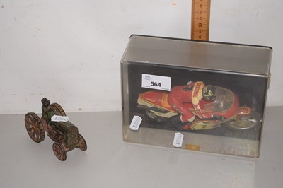 Lot 564 - A model motorbike and a model tractor