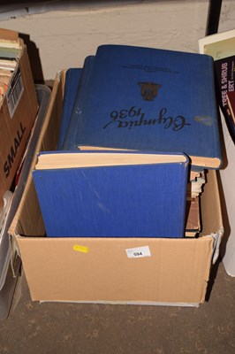 Lot 594 - A box of books to include Olympia 1932 and...