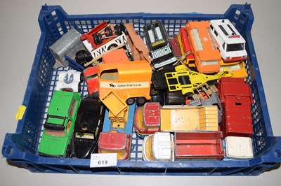 Lot 619 - Box of various toy vehicles
