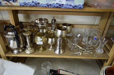 Lot 564 - QUANTITY VARIOUS SILVER PLATED, GLASS WARES,...