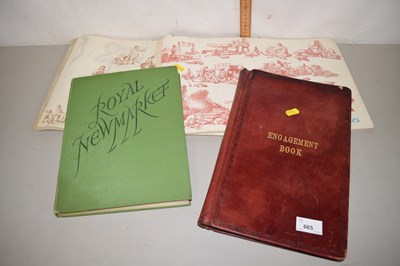 Lot 665 - A vintage leather bound engagement book...