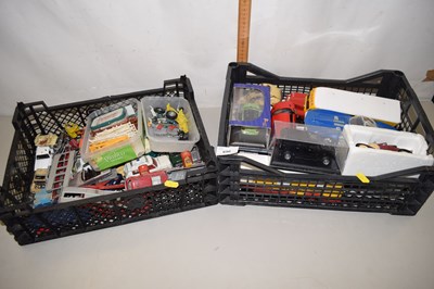 Lot 690 - Two boxes of various play worn toy vehicles