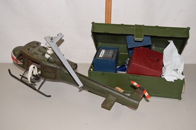 Lot 696 - An Action Man helicopter and a box of various...