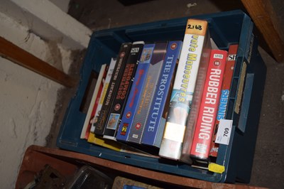 Lot 709 - One box of videos to include erotica