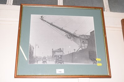 Lot 732 - Monochrome print of a dock scene