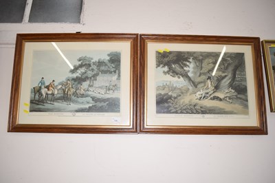 Lot 735 - Two coloured prints fox hunting and rabbit...