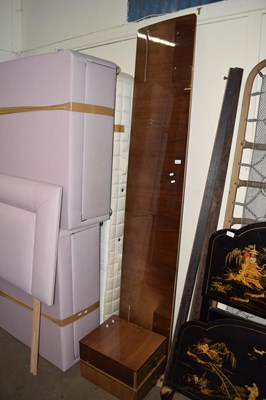 Lot 743 - A retro lacquered headboard with cabinets