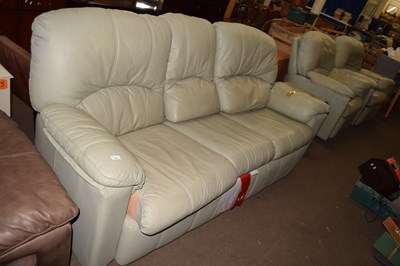 Lot 752 - A G-Plan leather three seater sofa with pair...