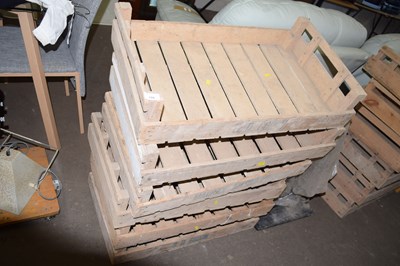 Lot 759 - Six vintage wooden vegetable or potato trays