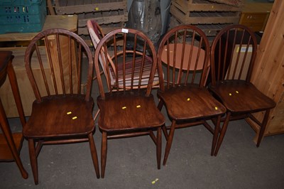 Lot 792 - Set of four stick back kitchen chairs