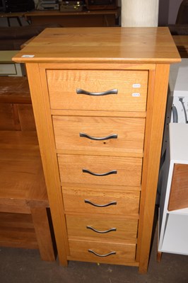 Lot 800 - An oak pedestal chest of drawers
