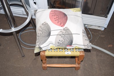 Lot 805 - A small footstool and a cushion