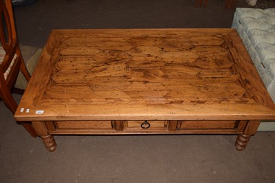 Lot 809 - Modern hard wood low coffee table with drawer