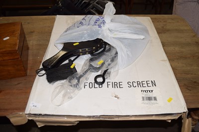 Lot 816 - Fire screen and fire tools