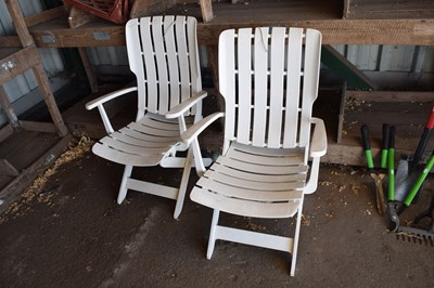 Lot 367 - Two plastic folding garden chairs