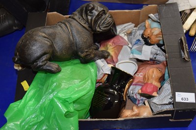 Lot 633 - Mixed Lot: A resin figure of a bulldog,...