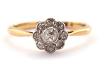 Lot 19 - An 18ct diamond cluster ring, comprised of old...