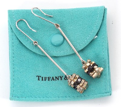 Lot 145 - Tiffany & Co.: a pair of X drop earrings,...